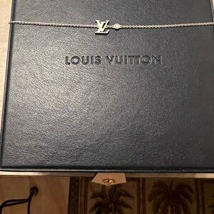 Louis Vuitton Monogram Necklace in Silver, choker length, never worn